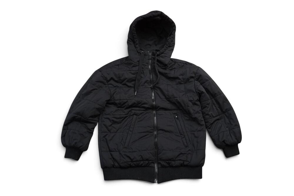 Avec Les Filles Jacket Womens Small Black Hooded Quilted Puffer Zip Pockets